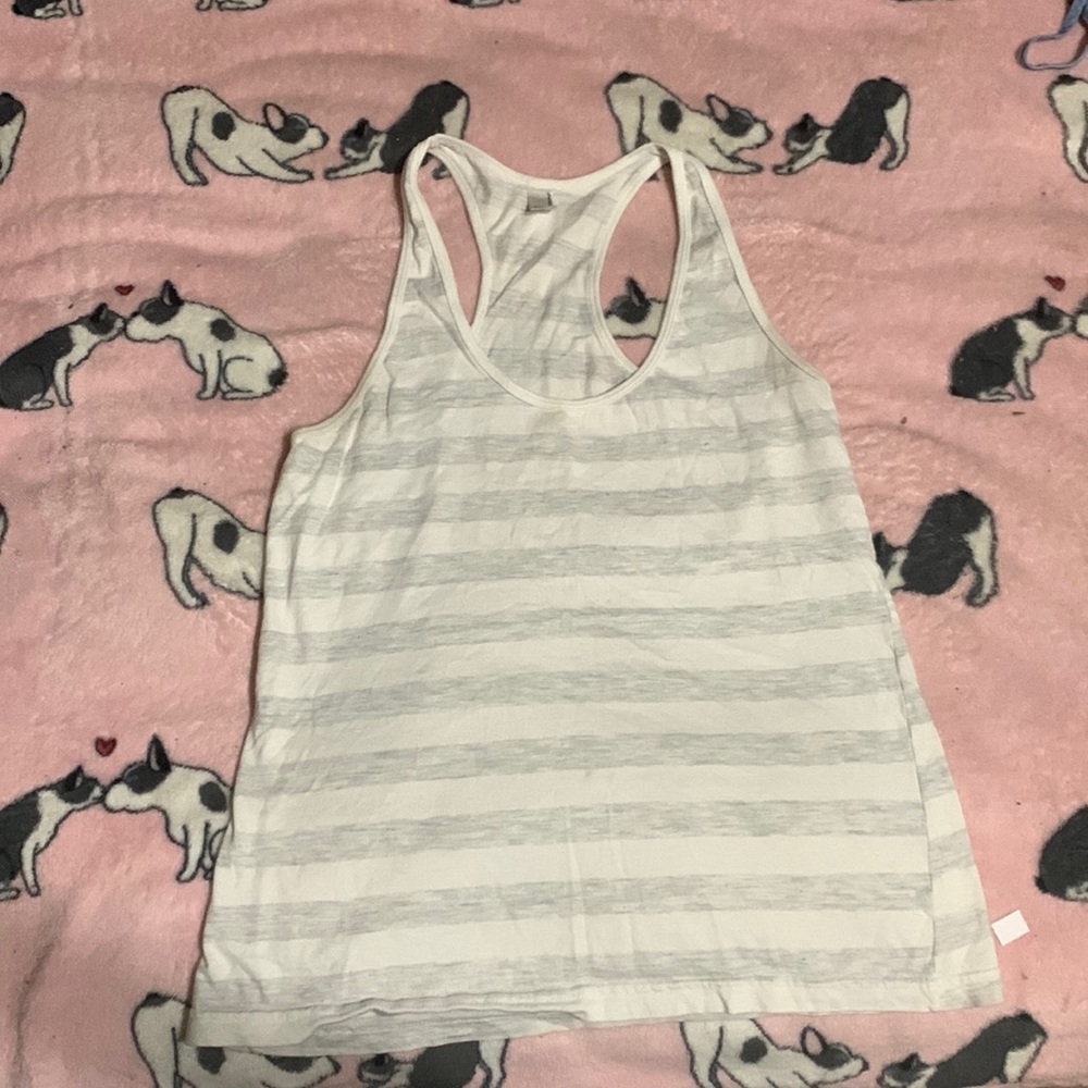 Grey and white shirt